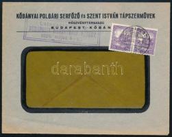 1929 A Kőbányai Serfőző Rt. fejléces borítékja, hátoldalán a "Szent István Porter Sör" rek...