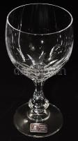 Jelzett német ólomkristály talpas pohár garnitúra, 6 darab, hibátlan, m: 14,5 cm