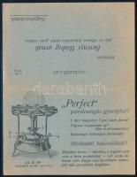 1915 Nagybecskerek, a "Perfect" petróleumgáz-gyorsfőző megrendelő nyomtatványa