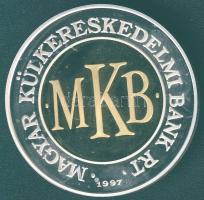 1997. "MKB Rt." Ag (999) emlékérem 31,103g 1oz., részben aranyozva T:PP