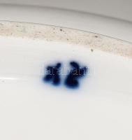 Meissen antik hagymamintás pecsenyés tál, jelzett, restaurált, 40x29 cm