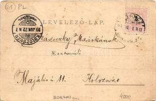 1899 Miskolc, látkép. Ferenczi B. kiadása, Brüder Pick (Wien) (kopott sarkak / worn corners)