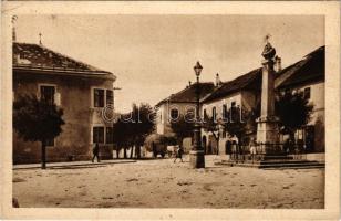 Szentgyörgy, Pozsony-Szentgyörgy, Sankt Georgen, Svaty Jur pri Bratislave (Bratislava); Námestie / Platz. Druck. F. Steger / tér, emlékmű / square, monument (fa)