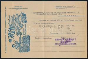 1948 Szeged, Csonka Gergely paprikanagytermelő fejléces számlája
