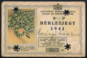 1941 Állatkért fényképes belépő