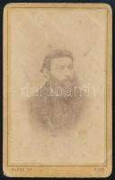 ca 1865 Zsidó férfi portréja Albert József atyja Klösz vizitkártya, feliratozott 7x9 cm