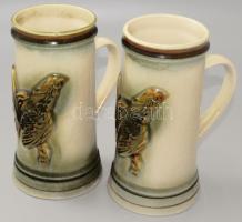 Ditmar 2 darab nagyobb vadászmintás korsó, jelzett, hibátlan, m: 21 cm