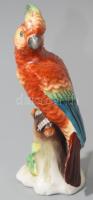 Sitzendorf papagáj. Jelzett, kézzel festett, egészen minimális kopással, m: 14 cm