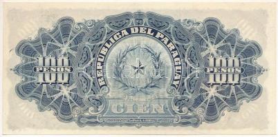 Paraguay 1907. 100P / 10P "Moneda Nacional", "0023297". Szign.: "M. Viveros...