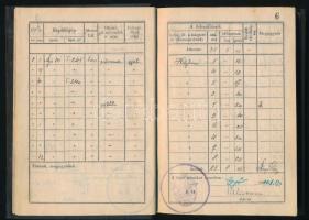 1940 Repülési napló motoros sportrepülők számára, fénykép nélkül, több oldalnyi bejegyzéssel