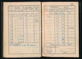 1940 Repülési napló motoros sportrepülők számára, fénykép nélkül, több oldalnyi bejegyzéssel