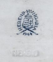 1944 Herendi Viktória mintás ékszeres tálka, jelzett, hibátlan, 12x8,5 cm