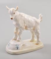 cca 1920 Meissen kecskegida. Modellőr: Erich Hösel. Jelzett, kézzel festett, hibátlan, m: 14,5 cm /// cca 1920 Meissen kid goat. Modeler: Erich Hösel. Marked, hand-painted, flawless, height: 14.5 cm