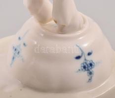 cca 1920 Meissen kecskegida. Modellőr: Erich Hösel. Jelzett, kézzel festett, hibátlan, m: 14,5 cm //...