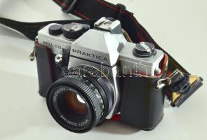 Praktica MTL 50 fényképezőgép Pentacon auto 1.8/50 objektívvel, hozzá tokban Vivitar Series 1 objekt...