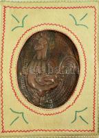 cca 1990 Rézkakas Vendéglő étlap, réz domborműves mappában.,