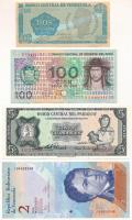 Vegyes, 4db-os külföldi bankjegy tétel, benne: Paraguay DN(1963) 5G + Peru 1976. 100S + Venezuela 1989. 2B + 2012. 2B T:AU,XF Mixed, 4pcs foreign banknote lote, in it: Paraguay ND(1963) 5 Guaranies + Peru 1976. 100 Soles de Oro + Venezuela 1989. 2 Bolivares + 2012. 2 Bolivares C:AU,XF Krause P#195a, P#114, P#69, P#88