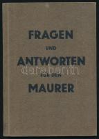 Meyer, Karl: Fragen und Antworten für den Maurer. (Forst), é.n. (cca 1940), szerzői kiadás, 88 p. Szövegközti ábrákkal illusztrálva. Német nyelven. Kiadói papírkötés, tulajdonosi bejegyzéssel, ex libris-szel.