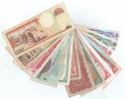 Vegyes, 14db-os külföldi bankjegy tétel, közte Costa Rica 1973. 5C + Dominikai Köztársaság 2001. 20P...