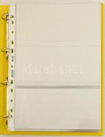 Négygyűrűs bankjegytartó mappa benne 47db hármasosztású "herlitz PP" berakólappal, használ...