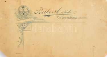 cca 1900 Selmecbányai bányatiszt és felesége fotója, Baker A. Selmecbánya műterméből, sh., 20,5x11 c...
