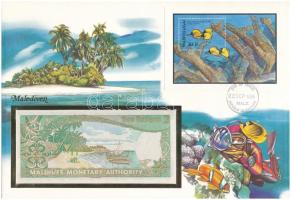 Maldív-szigetek 1983. 2R felbélyegzett borítékban, bélyegzéssel T:UNC Maldives 1983. 2 Rufiyaa in envelope with stamp and cancellation C:UNC