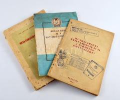 Andics Erzsébet: Munkásosztály és nemzet. Bp., 1945, Szikra, 111+(1) p. Első kiadás. Kiadói papírkötés, viseltes, foltos borítóval, helyenként foltos lapokkal. + 2 db szocialista kiadvány: Munkaverseny nyilvánosságával a termelés emeléséért! A szocialista munkaverseny ellenőrzésének tapasztalatai és feladatai.; Mit kell tudni az új begyűjtési rendszerről? Változó állapotban, az egyiken ázásnyomokkal.