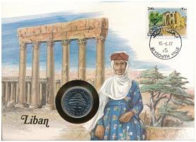 Libanon 1981. 1L Ni felbélyegzett borítékban, bélyegzéssel, német nyelvű tájékoztatóval T:UNC Lebanon 1981. 1 Livre Ni in envelope with stamp and cancellation, with German description C:UNC