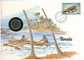 Tuvalu 1985. 5c felbélyegzett borítékban, bélyegzéssel, német nyelvű leírással T:UNC Tuvalu 1985. 5 Cents in envelope with stamp and cancellation, with German description C:UNC