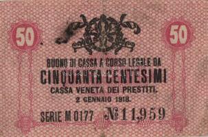 Olaszország/Velence/osztrák-magyar megszállás 1918. 5c, 10c, 50c, 1L, 2L, 10L összesen 6klf db T:II,...