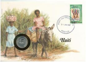 Haiti 1975. 10c felbélyegzett borítékban, bélyegzéssel, német nyelvű leírással T:UNC Haiti 1975. 10 Centimes in envelope with stamp and cancellation, with German description C:UNC