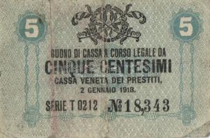 Olaszország/Velence/osztrák-magyar megszállás 1918. 5c, 10c, 50c, 1L összesen 4klf db T:II,III