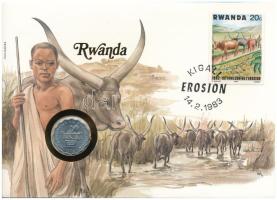 Ruanda 1970. 2Fr felbélyegzett borítékban, bélyegzéssel, német nyelvű leírással T:UNC Rwanda 1970. 2 Francs in envelope with stamp and cancellation, with German description C:UNC