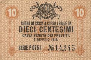 Olaszország/Velence/osztrák-magyar megszállás 1918. 5c, 10c, 50c, 1L összesen 4klf db T:II,III