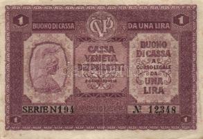 Olaszország/Velence/osztrák-magyar megszállás 1918. 5c, 10c, 50c, 1L összesen 4klf db T:II,III