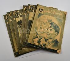 1944 Szebb jövőt! Leventék képes hetilapja IV. évfolyamának 11 db száma (1., 8., 14., 15., 19., 21., 22., 24., 34., 35., 40. sz.), változó állapotban, sérülésekkel