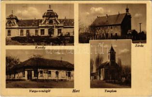 1944 Hort, Batthyány kastély, zárda, templom, Varga vendéglője és saját kiadása (EK)