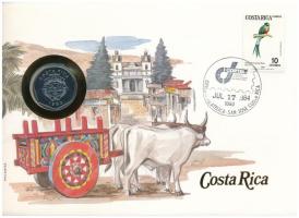 Costa Rica 1983. 5C acél felbélyegzett borítékban, bélyegzéssel, német nyelvű tájékoztatóval T:AU Costa Rica 1983. 5 Colones steel in envelope with stamp and cancellation, with German description C:AU