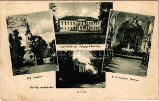 1940 Káloz, Református templom, Római katolikus templom, Gróf Széchenyi Györgyné kastélya, park. Hangya szövetkezet kiadása (fl)