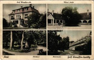 Ercsi, Gróf Wimpffen kastély, udvari részlet, törökkút, park, Gróf Wimpffen villa. Köln Károly kiadása (EB)