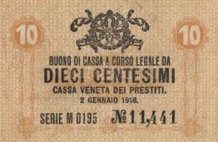 Olaszország/Velence/osztrák-magyar megszállás 1918. 10c (3x), 50c (3x) összesen 6db T:II