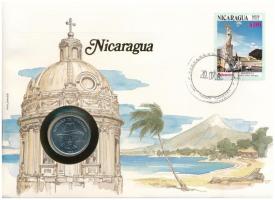 Nicaragua 1983. 50c acél felbélyegzett borítékon, bélyegzéssel, német nyelvű leírással T:AU Nicaragua 1983. 50 Centavos steel in envelope with stamp and cancellation, with German description C:AU