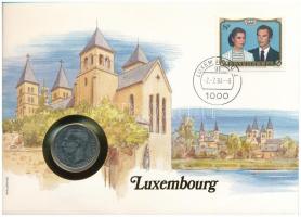 Luxemburg 1977. 10Fr felbélyegzett borítékban, ENSZ bélyegzéssel, német nyelvű leírással T:AU Luxembourg 1977. 10 Francs in envelope with United Nations stamp and cancellation, with German description C:AU