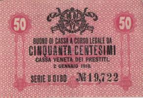 Olaszország/Velence/osztrák-magyar megszállás 1918. 10c (3x), 50c (3x) összesen 6db T:II