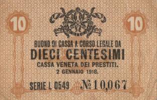 Olaszország/Velence/osztrák-magyar megszállás 1918. 10c (4x) T:II,II-