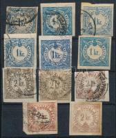 6 db 1kr + 5 db 2kr hírlapilleték bélyeg