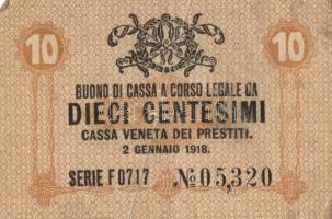 Olaszország/Velence/osztrák-magyar megszállás 1918. 10c (4x) T:II,II-