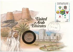 Egyesült Arab Emirátusok DN(1973) 5f bronz "FAO" felbélyegzett borítékban, bélyegzéssel, német nyelvű leírással T:XF, patina/oxidáció United Arab Emirates ND(1973) 5 Fils bronze "FAO" in envelope with stamp and cancellation, with German description C:XF, patina/oxygenation