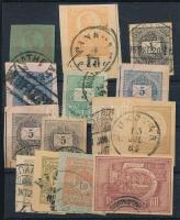 1871-1950 14 db díjjegyes kivágás olvasható bélyegzéssel