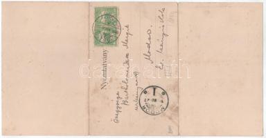 1908 Kőszeg, 3-részes kihajtható panorámalap. Róth Jenő kiadása (hajtásnál szakadt / torn at fold)